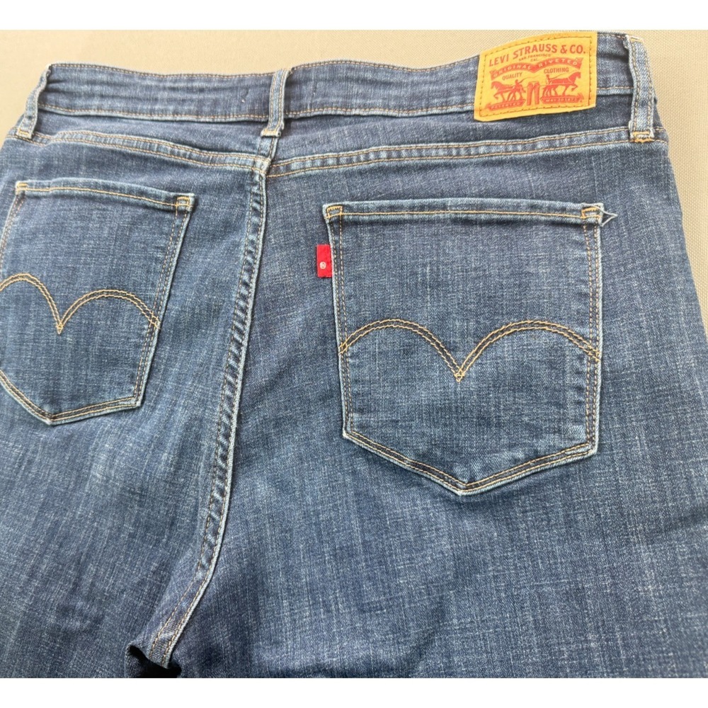 Levis 725 High Rise Bootcut Jeans | Womens 32x34 Dark Wash *RARE Blank Red Tab* - Picture 10 of 16